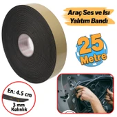 Yapışkanlı Araç Oto Ses Isı Yalıtım İzolasyon Bandı Bant Epidyen Sünger En 45 mm Kalın 3 mm 25 Metre thumbnail 1