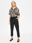 Faik Sönmez Minimalist Midi Kadın Pantolon - Yüksek Bel Rahat thumbnail 4