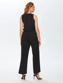Faik Sönmez Minimalist Midi Kadın Pantolon - Pullu Detay, Geniş Paça - 8
