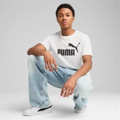 Puma Ess No.1 Logo Tee Erkek Beyaz Spor Tişört - 682532 02 - 3