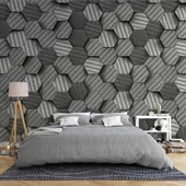 3 Boyutlu Carbon Fiber Görünümlü Duvar Kağıdı Baskı thumbnail 2