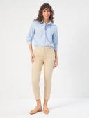 Faik Sönmez Minimalist Crop Kadın Pantolon - Yüksek Bel - Modern thumbnail 1