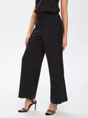 Faik Sönmez Minimalist Midi Kadın Pantolon - Pullu Detay, Geniş Paça - 14