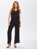 Faik Sönmez Minimalist Midi Kadın Pantolon - Pullu Detay, Geniş Paça thumbnail 6