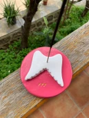 Seramik Tütsülük Pembe Melek Kanatlı Anneye Hediye - 2