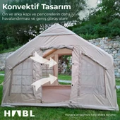 HABL 8 Kişilik 8m2 Su,Rüzgar ve Kar Geçirmez 420D Oxford Kumaşlı 4 Mevsim Şişme Çadır 320cm(U) 250cm(G) 220cm(Y) - 5