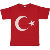 uğurböceğiçocuk Bayrak Baskılı 23 Nisan Kısa Kol Tshırt 8002 Büyük - 5