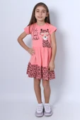 KIZ ÇOCUK ELBİSE FIRFIRLI KEDİCİK BASKILI C13 thumbnail 2