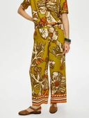 Faik Sönmez Desenli Geniş Paça Midi Kadın Pantolon - Bohemian Tarz thumbnail 3
