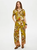 Faik Sönmez Desenli Geniş Paça Midi Kadın Pantolon - Bohemian Tarz thumbnail 2