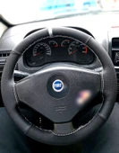 DİKİŞLİ DİREKSİYON KILIFI NUBUK NOKTALI DERİ GRİ YÜZÜK GRİ DİKİŞLİ FIAT ALBEA İÇİN - 1