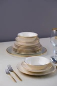 Tabak Evi Chic Altın Yaldız Porselen Yemek Takımı 24 Parça 6 Kişilik - 1