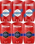 Old Spice WhiteWater & Captain Stick Roll-On Men/Erkek Deodorant 50ML (Karma 6 Lı Set) - 1