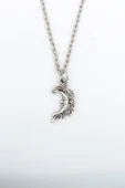 Minimal Ay Dede Gümüş Kaplama Düz Zincir Kolye thumbnail 1