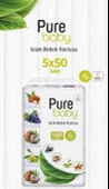 Üzümlü 50'li Bebek Islak Mendil Pure Baby Organik Pamuk 90'lı ve ROSIE - 2
