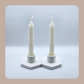 Lumen Dekoratif 2'li Mumluk & Şamdan Seti | El Yapımı | Minimalist Tasarım - 7