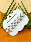 Monalisa Home Lüks Figürlü İncili Gümüş Klips Toka - 1