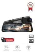 Lenovo M8/8804 Siyah 4K Araç içi 9.6 inç Dokunmatik Dikiz Ayna Gece Görüş GPS ÖnveArka Araç Kamerası - 1