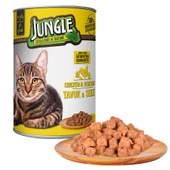 Jungle 1 Adet Kedi 415 gr Tavuklu-Sebzeli  Konserve Maması Skt: 06/2027 - 1