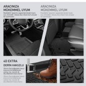 Subaru Outback Profesyonel Havuzlu Ekonomik 4D Gri 5 Parça Oto Paspası - 2