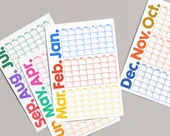 Tarihsiz Üç Aylık Duvar Takvimi Seti, Zamansız Takvim, Planlayıcı Set, Rengarenk, 90 Günlük Takvim, 90 Günlük Plan - 70x thumbnail 5