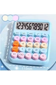 12 Haneli Geniş LCD Ekran Yuvarlak Düğme Sevimli Şeker Renkli Hesap Makinesi Sarı - 3
