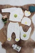 Sema Baby 5 Parça Gülen Surat Hastane Çıkışı Zıbın Seti 0-3 Ay - 1