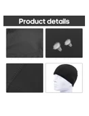 4 Adet Siyah Likralı Bez Bone Havuz Bonesi Deniz Yüzücü Bonesi (Tüm Yaşlara Uygun) - 5