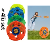 Frizbi Fırlatma Diski 4'lü Set 24 cm Bahçe Plaj Kumsal Oyuncağı - 1
