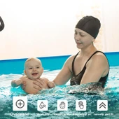 4 Adet Siyah Likralı Bez Bone Havuz Bonesi Deniz Yüzücü Bonesi (Tüm Yaşlara Uygun) - 3