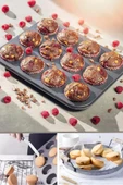 12 Gözlü Muffin Cupcake Kalıbı Yanmaz Yapışmaz Kek Pasta Kurabiye Brownie Fırın Tepsisi - 8