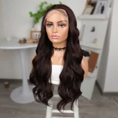 Kahve Karamel Fiber Sentetik Geniş Dalgalı Tül Peruk thumbnail 4