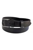 Siyah Büyük Beden Hakiki Deri 4 cm. Tokalı Düz Model Erkek Kemer - 400-Battal thumbnail 2