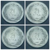 Escoines Koleksiyon 39963679f93fd9c82b 1960/61/62/63/64/65/66/67/68/69 2½Lira takım ÇT/ÇÇT 10'lot thumbnail 2