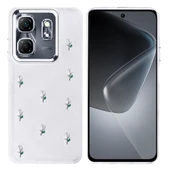 Gpack İnfinix Hot 50i uyumlu Kılıf Kenarlar Airbagli Simli Şeffaf Kutup Kapak thumbnail 4