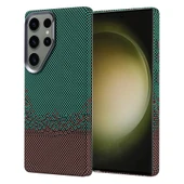 Samsung Galaxy S25 Ultra Kılıf Kablosuz Şarj Özellikli Karbon Fiber Görünümlü Nekst Kapak thumbnail 4