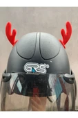 CANEREGE Kask Boynuzu Geyik Kask Süsü Yılbaşı Boynuzu Kırmızı Kask Aksesuarı 2'li Takım - 2