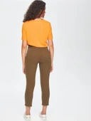 Faik Sönmez Minimalist Crop Kadın Pantolon - Yüksek Bel Midi Boy thumbnail 4