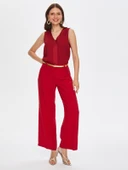 Faik Sönmez Minimalist Geniş Paça Midi Kadın Pantolon - Şık ve Rahat - 5