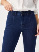 Faik Sönmez Minimalist Midi Kot Pantolon - Yüksek Bel - Günlük Şık thumbnail 3