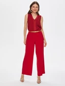 Faik Sönmez Minimalist Geniş Paça Midi Kadın Pantolon - Şık ve Rahat - 3