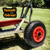Yük Taşıma Arabası Tekeri El Arabası Burçlu Şişme Şambelli İç Lastikli Teker 200x40 mm Plastik Jant - 5