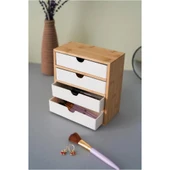 Piev Bambu 4 Çekmeceli Kozmetik Takı Düzenleyici Organizer - 3