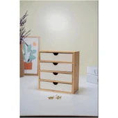 Piev Bambu 4 Çekmeceli Kozmetik Takı Düzenleyici Organizer - 4