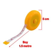 1,5 Metre Basmalı Otomatik Metre 150 cm Mezura Makaralı Ölçüm Terzi Mezurası Diyetisyen Bel Bandı - 2