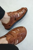 Hakiki Deri  Erkek Klasik Sandalet 927MA021 - 10