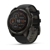 Garmin Fenix 8 - 47 mm Solar Sapphire Karbon Gri DLC Titanyum Siyah/Gri Silikon Kayışlı - 1