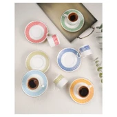 Porser Porselen Alya Mix 6 Kişilik Kahve Fincan Takımı S10-12-90034 - 1