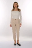 Modiva Minimalist Yüksek Bel Midi Kadın Pantolon - Günlük & Ofis thumbnail 3