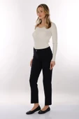 Modiva Minimalist Kadın Pantolon - Yüksek Bel, Düz Kesim, Midi Boy - Günlük & İş thumbnail 3